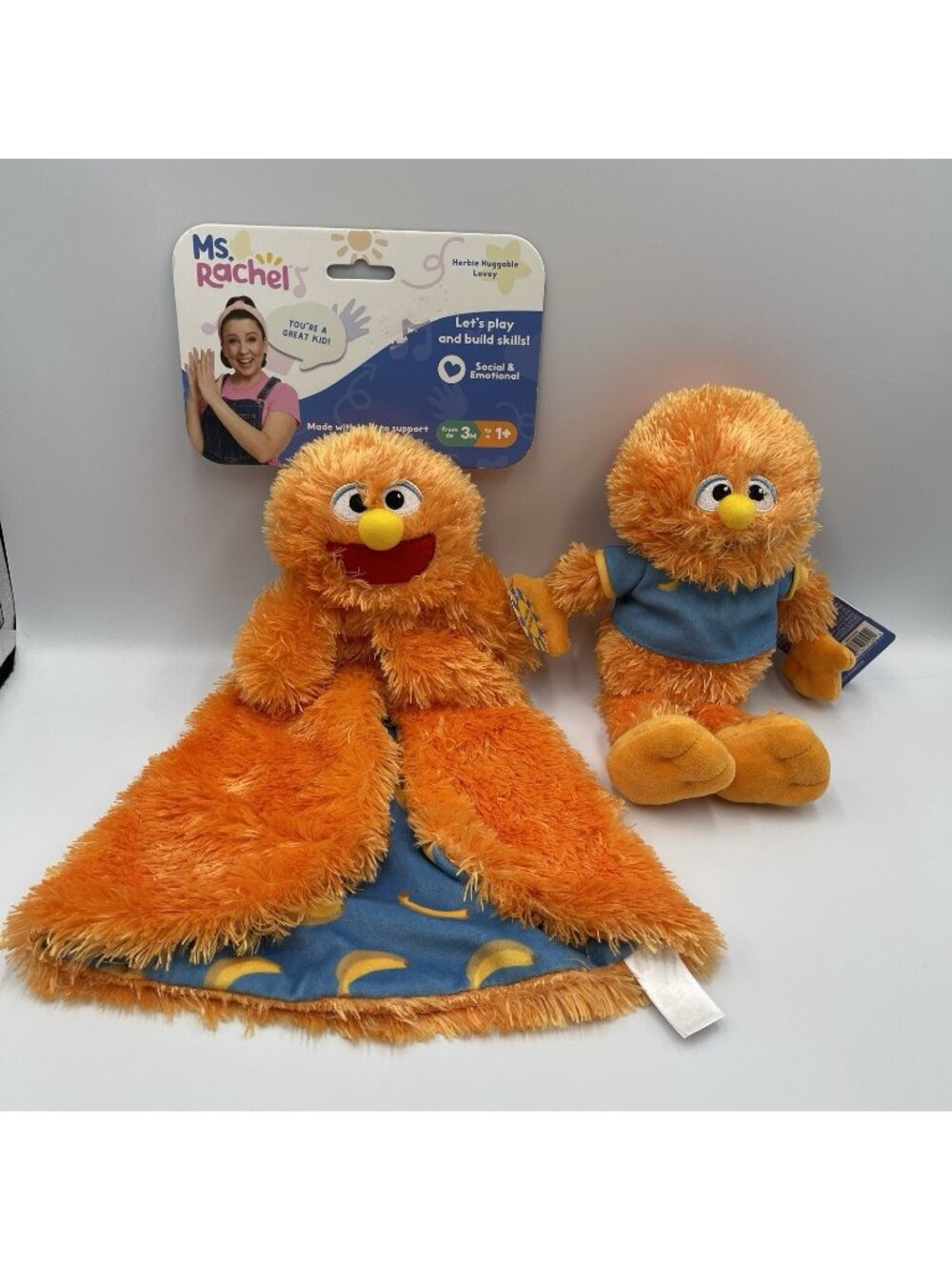 Ms. Rachel Official Herbie Cuddle Comfort Friend Mini Blanket & Plush NEW Bundle